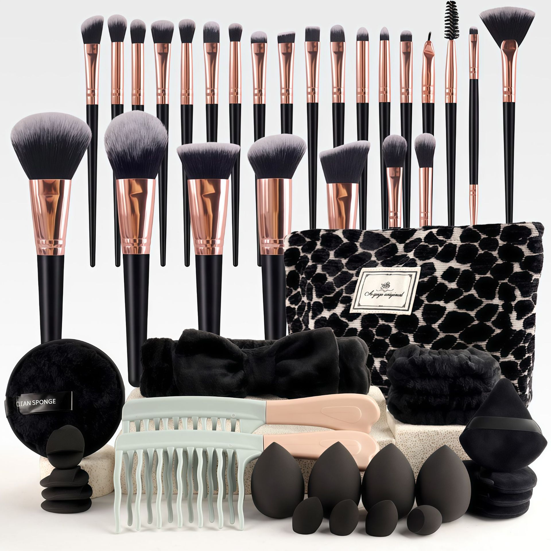 Set Kuas Makeup Gaya Chic deng - Makeup Beauty Set ulasan dan harga