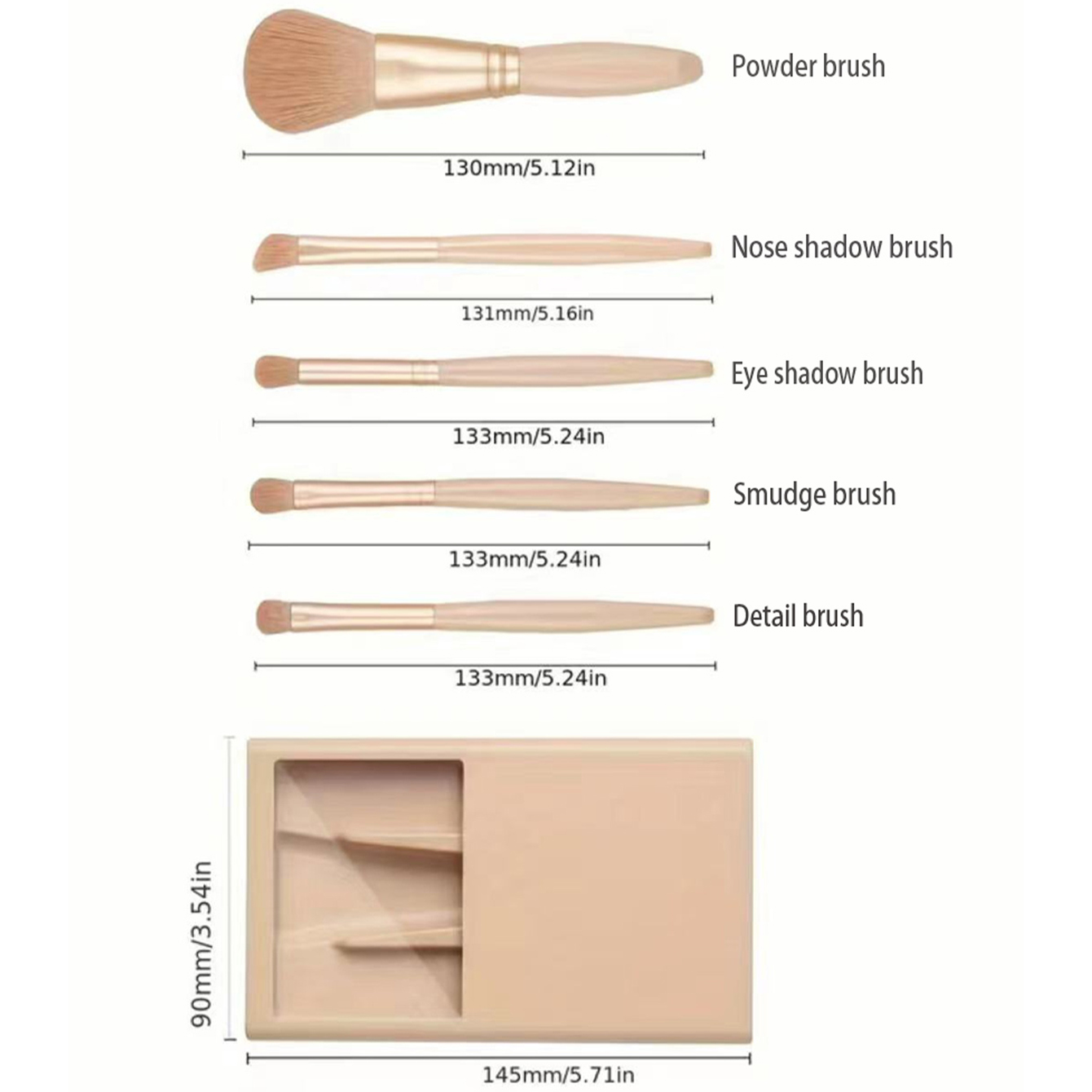 5 Buah Kit Kuas Kosmetik denga - Makeup Beauty Set ulasan dan harga