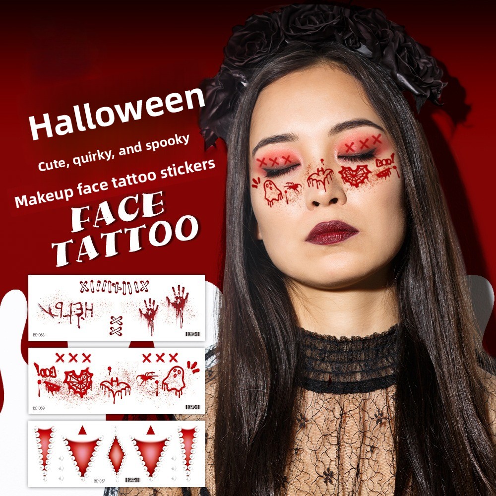 5Pcs Stiker Kecantikan Hallowe - Beauty Halloween Makeup ulasan dan harga
