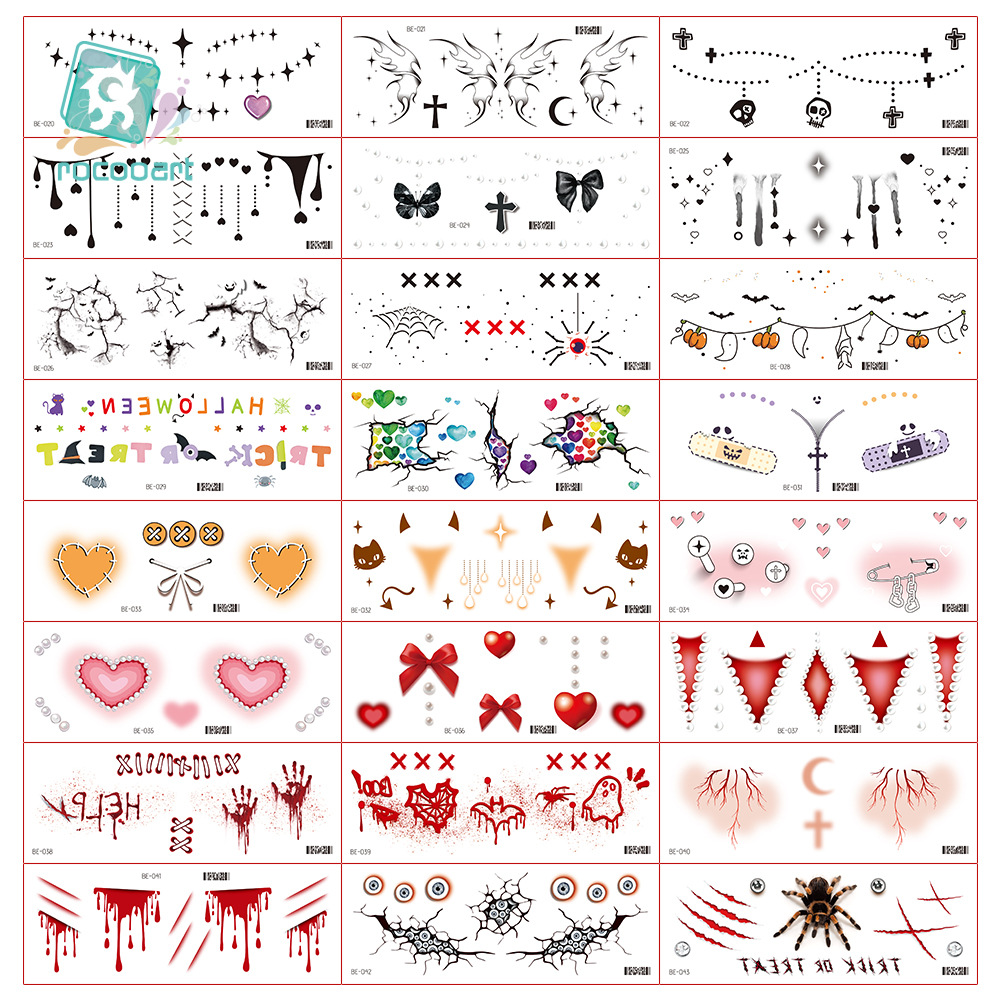 5Pcs Stiker Kecantikan Hallowe - Beauty Halloween Makeup ulasan dan harga